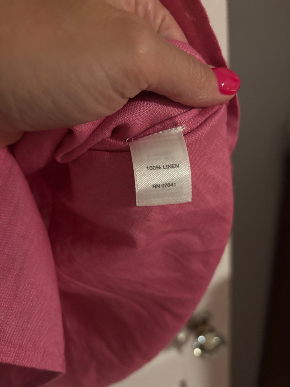 NWT J. Jill Pink Linen Button-Up Tunic Shirt - Picture 2 of 4